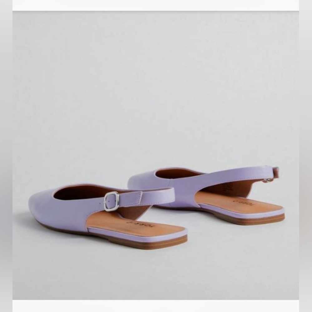 NWT Size 8W SQUARED TOE SLINGBACK FLATS - Picture 7 of 7